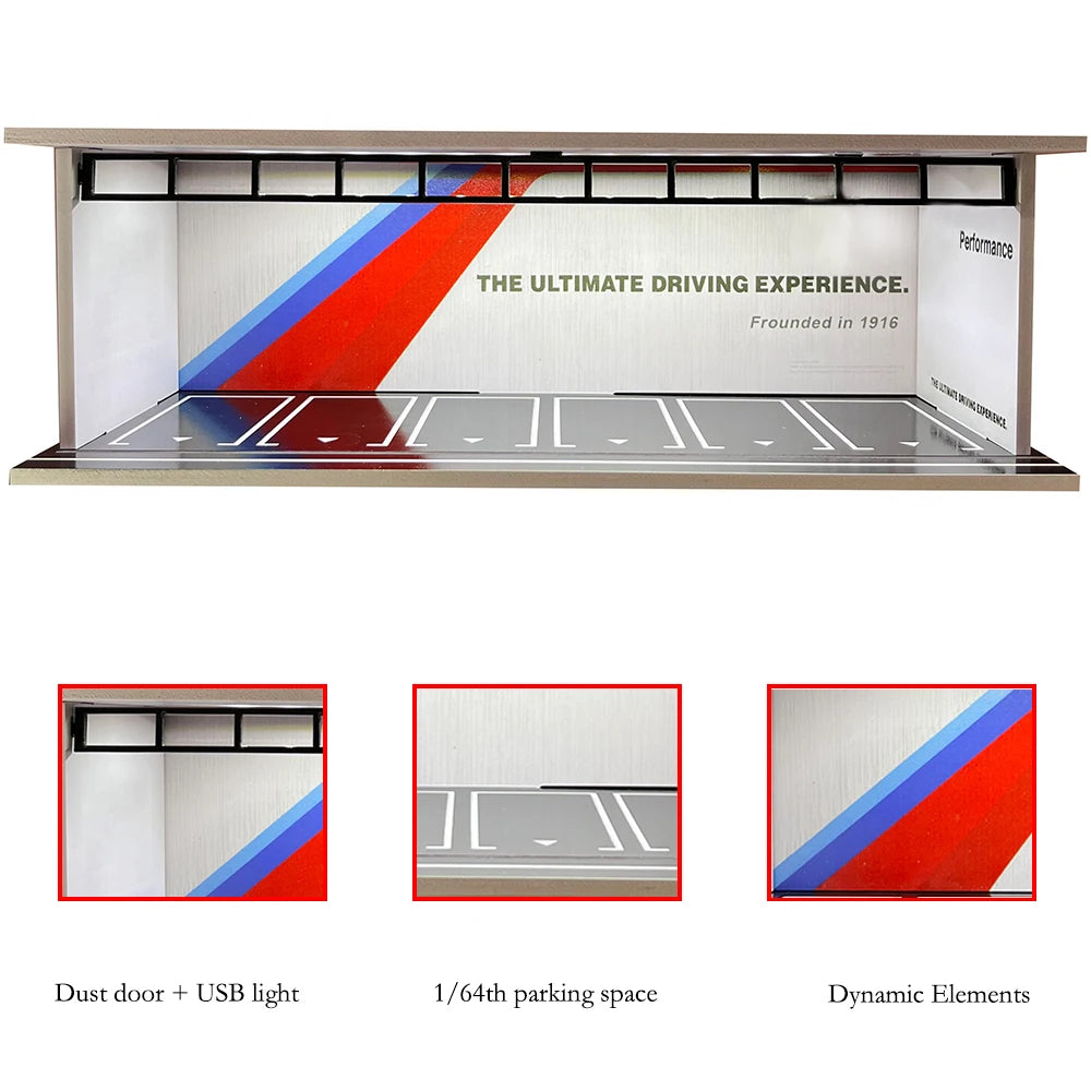 Garagem para Carros com Iluminação LED - Escala 1:64 - Meiduoxing