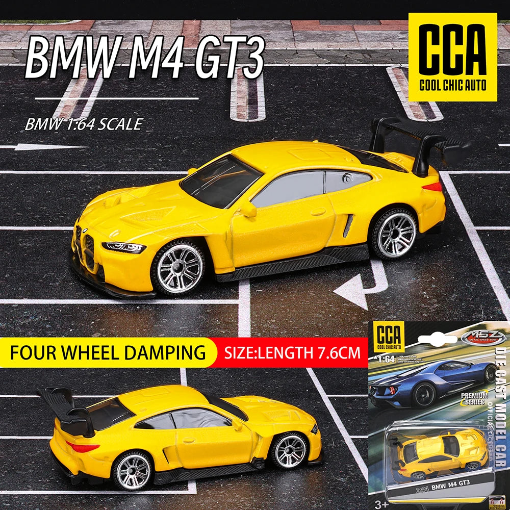 BMW M4 - Z4 - M850I - M4 - GT3 - Modelo de Carro fundido em liga metálica - Escala: 1:64