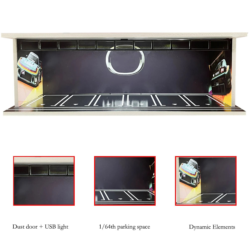 Garagem para Carros com Iluminação LED - Escala 1:64 - Meiduoxing