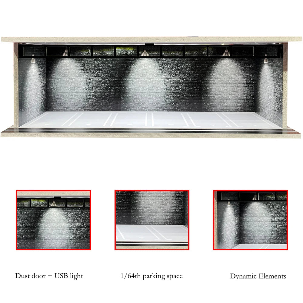 Garagem para Carros com Iluminação LED - Escala 1:64 - Meiduoxing