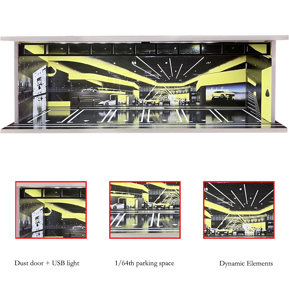 Garagem para Carros com Iluminação LED - Escala 1:64 - Meiduoxing