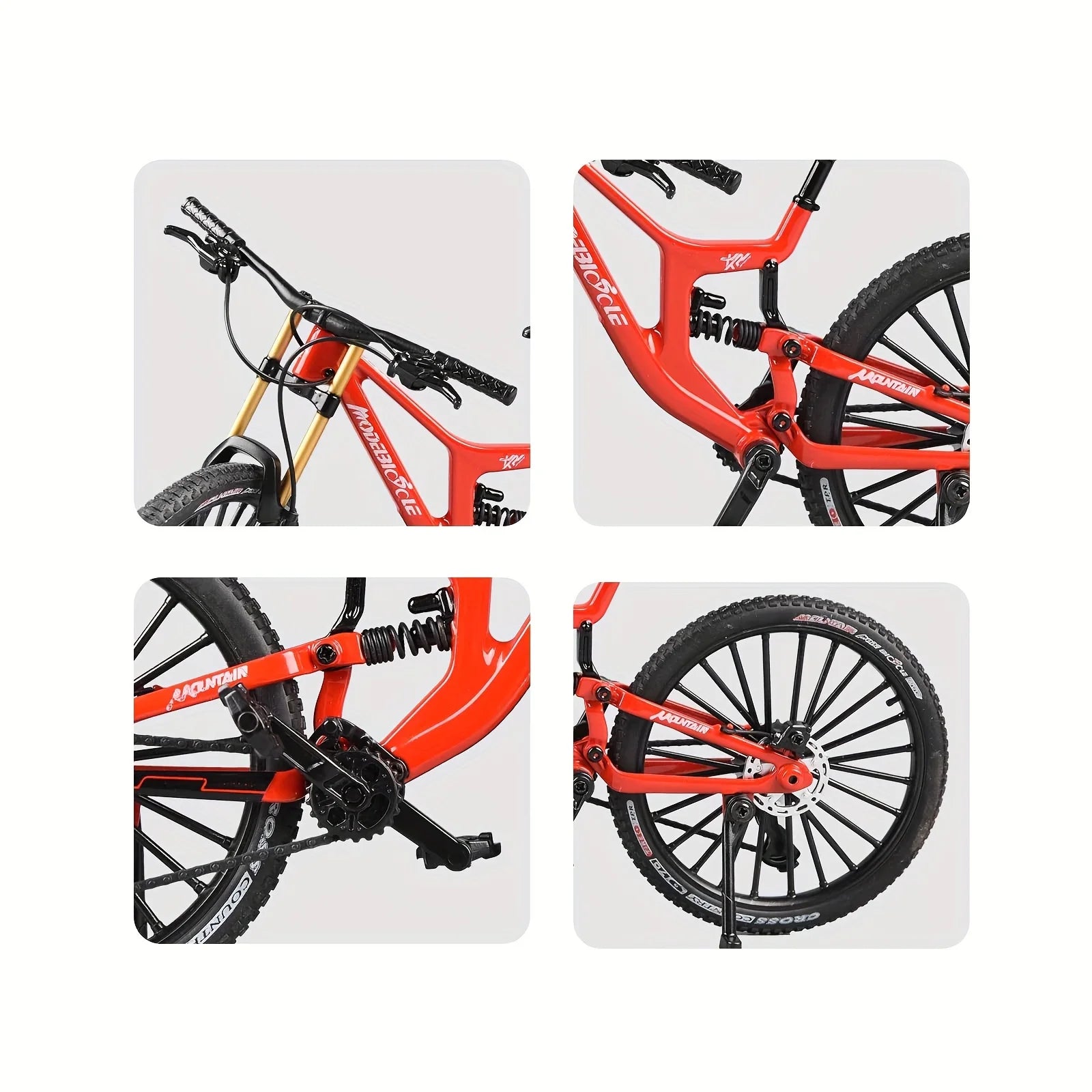 Mountain Bike Alloy Escala: 1:6 Com amortecedores dianteiros e traseiros.