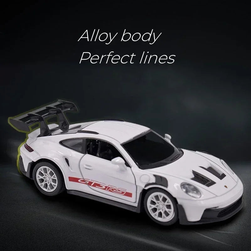 Porsche 911 GT3 RS - Miniatura em Liga metálica -Escala: 1:36 - Die Cast - Coleção Pull Back