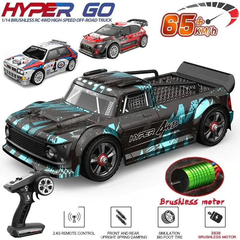 Hyper Go MJX - Polo / Hyper Go / Lancia / Citroën – Escala: 1/14 4WD • 65 km/h • Motor Brushless • Controle Remoto 2.4G.