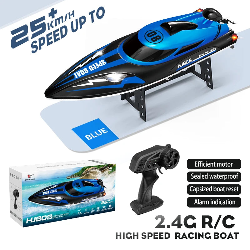 Lancha RC de Alta Velocidade ZHENDUO HJ808 25 km/h • Alcance 150 m • 4 Canais • 2.4GHz • Pronta para Brincar