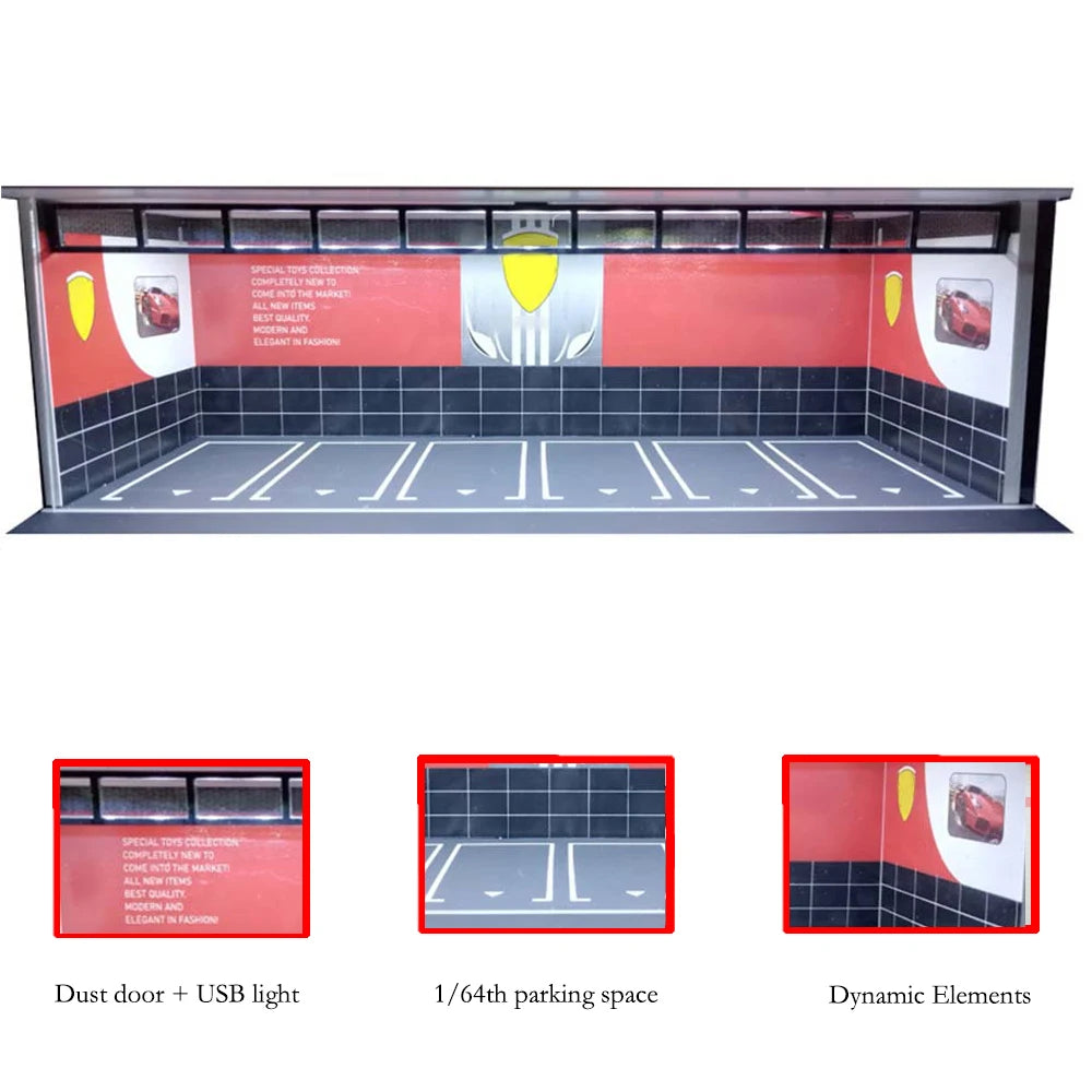 Garagem para Carros com Iluminação LED - Escala 1:64 - Meiduoxing