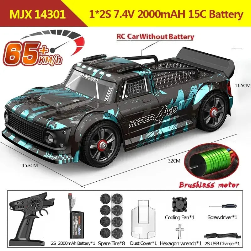 Hyper Go MJX - Polo / Hyper Go / Lancia / Citroën – Escala: 1/14 4WD • 65 km/h • Motor Brushless • Controle Remoto 2.4G.