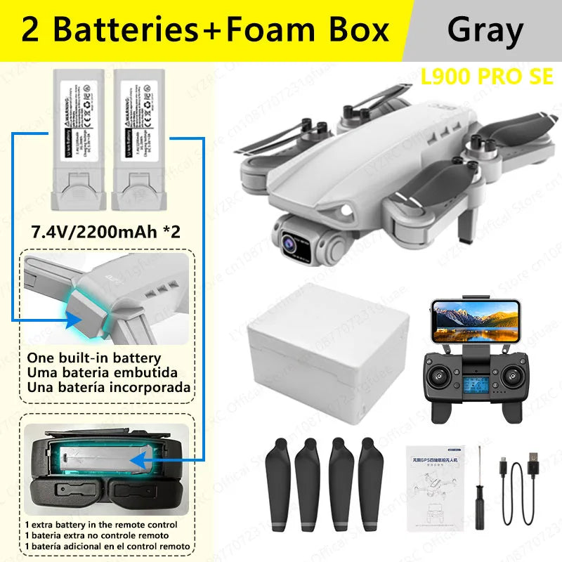 Drone Profissional 5G WIFI - GPS 4K - L900 PRO SE Oficial da LYZRC - Dobrável