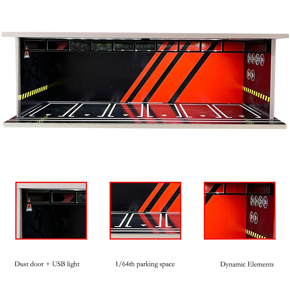 Garagem para Carros com Iluminação LED - Escala 1:64 - Meiduoxing