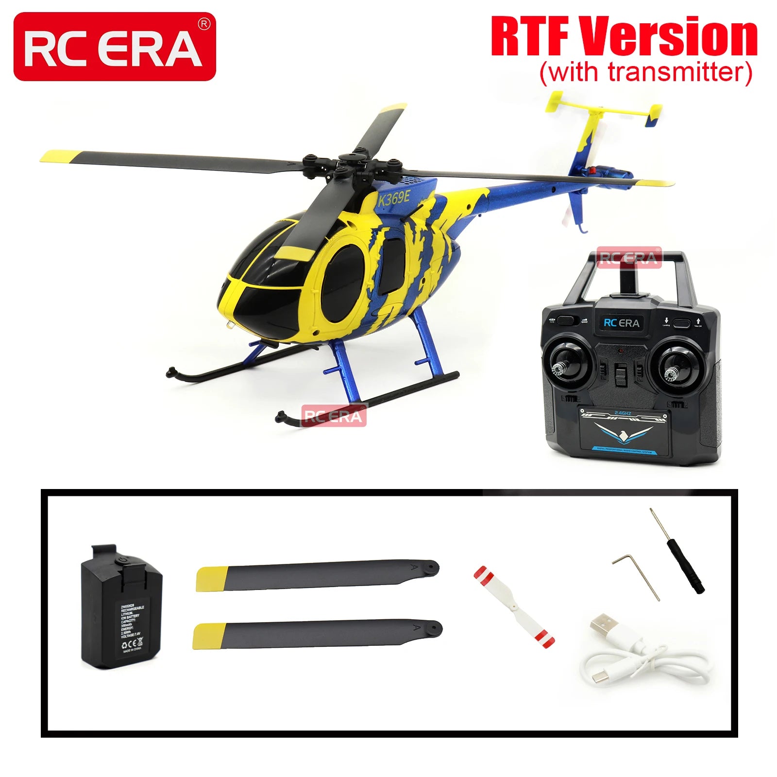 Helicóptero RC ERA C184 Mini MD500 com Sensor de Fluxo Óptico.