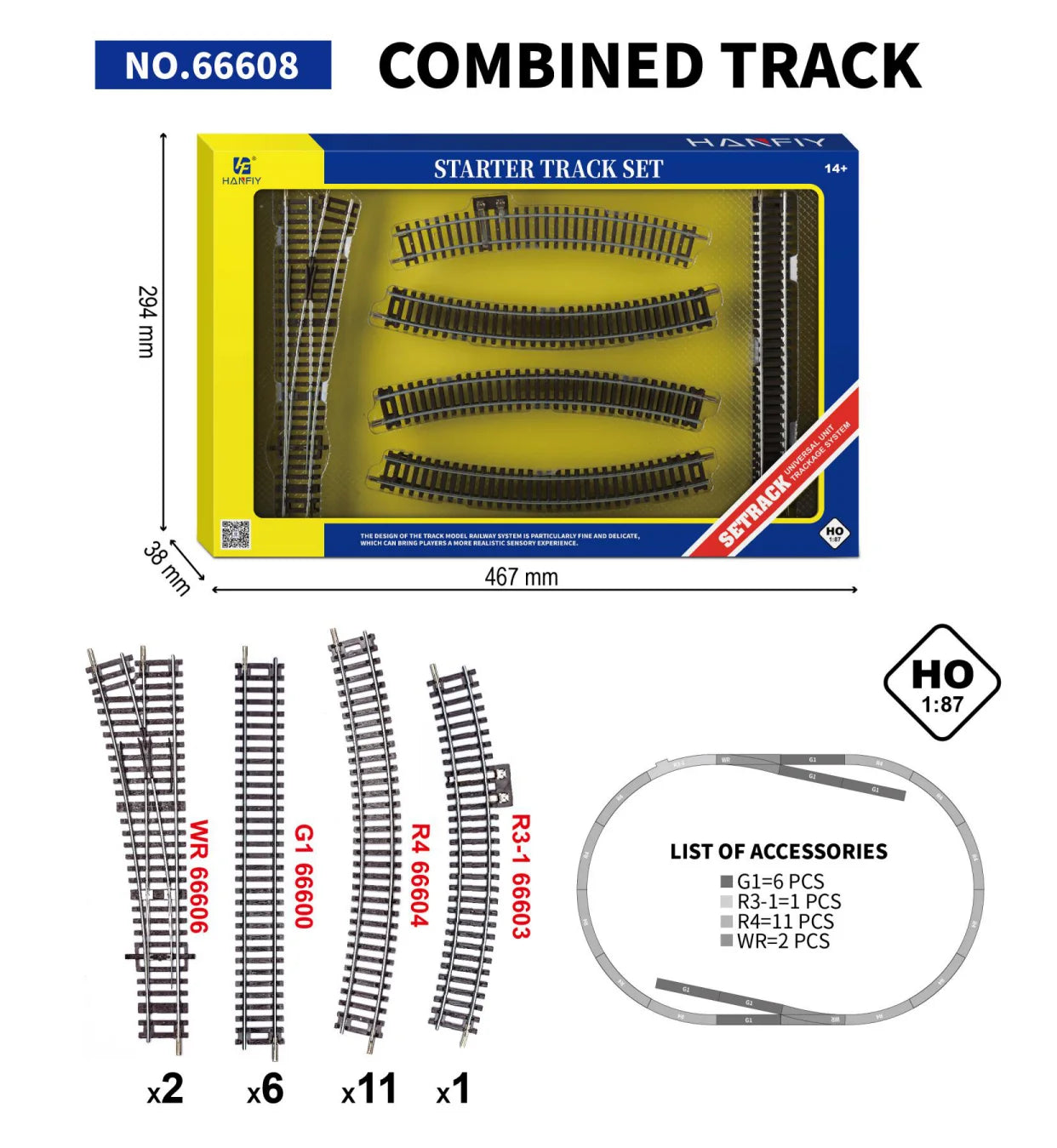 Conjuntos de Locomotivas, Vagões e Kits Completos com Trilhos em escala HO (1:87).