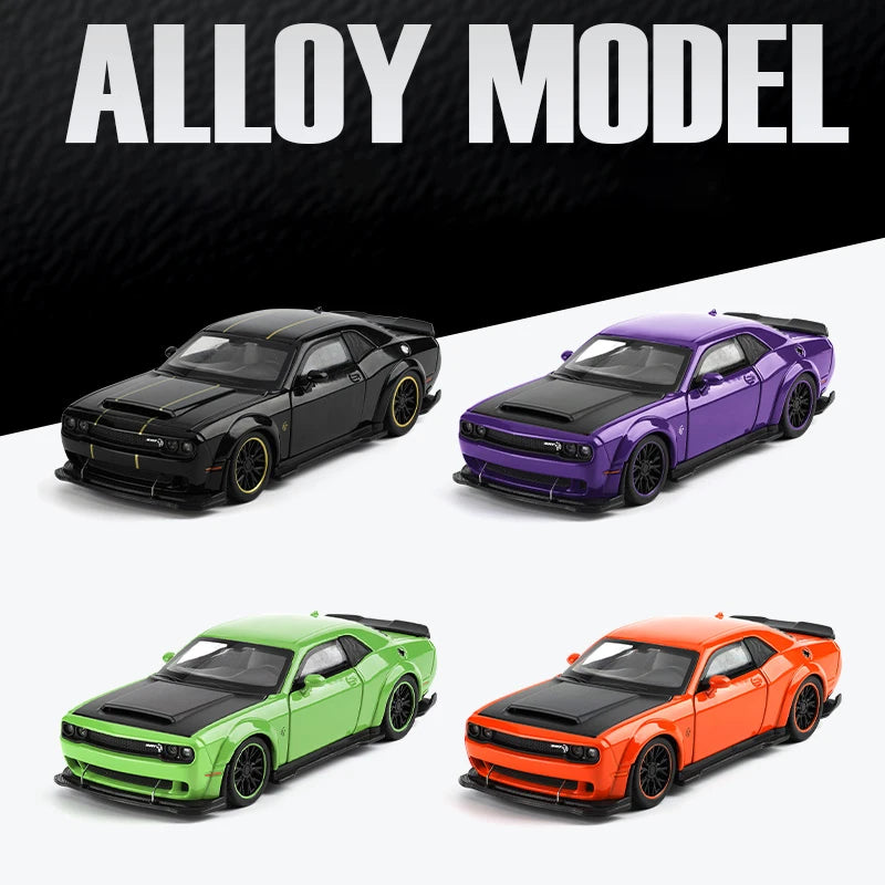 Dodge Challenger SRT Hellcat Redeye V8 - Modelo Diecast em Metal Fundido - Escala: 1:32.