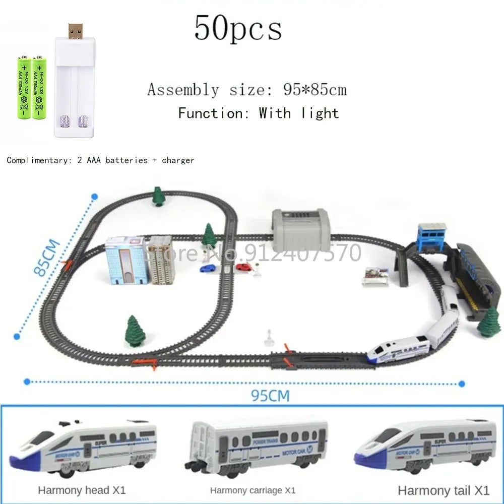 Trem Elétrico Alta Velocidade - Trilhos Harmony Rail para Montar DIY.