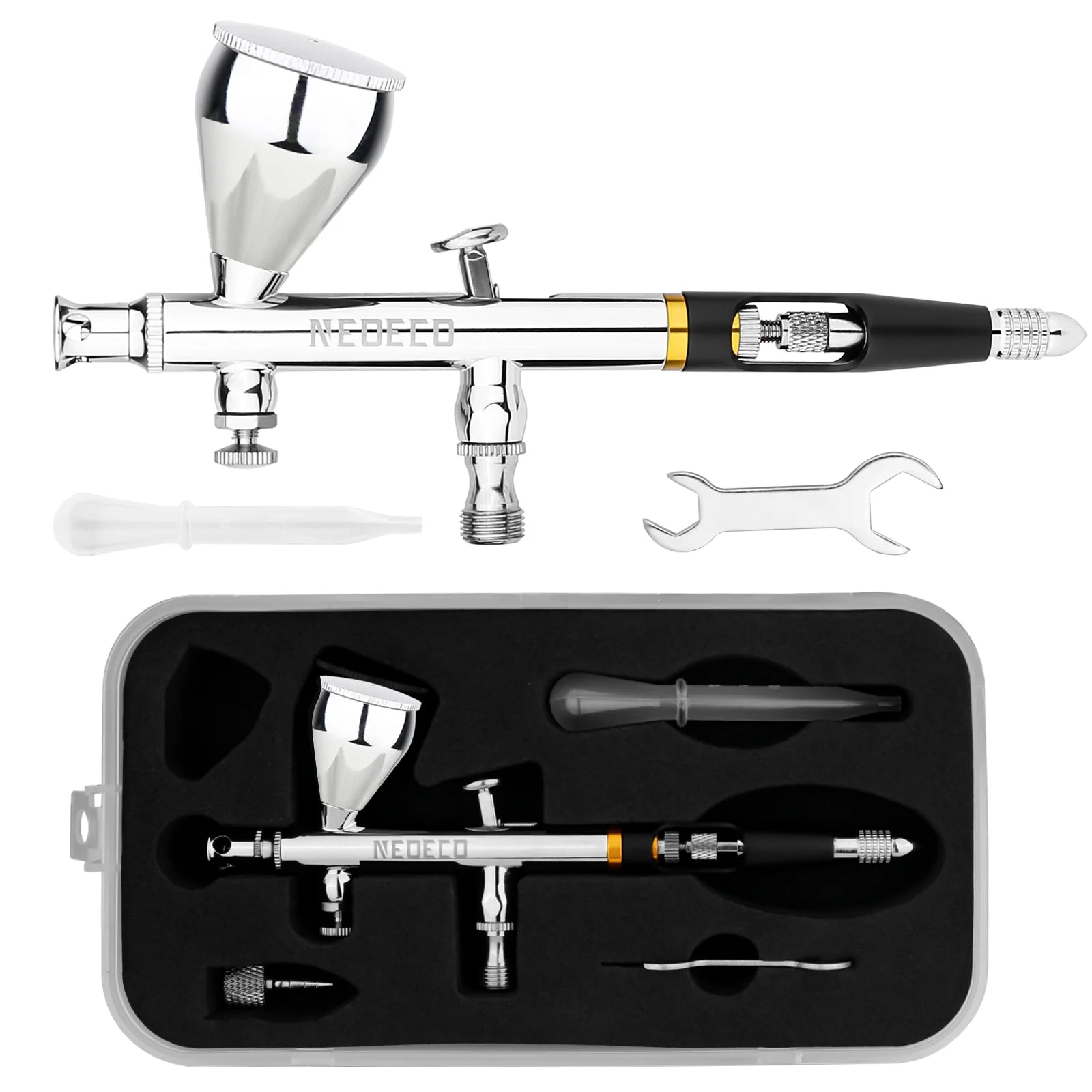 Aerógrafo de dupla ação NEOECO NCT-SJ83 Copos de fluido de 9 cc 1/3 oz