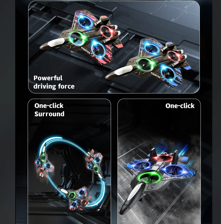 Avião RC dFighter 2.4G - Controle Remoto Planador Acrobático 360 ° com LED.