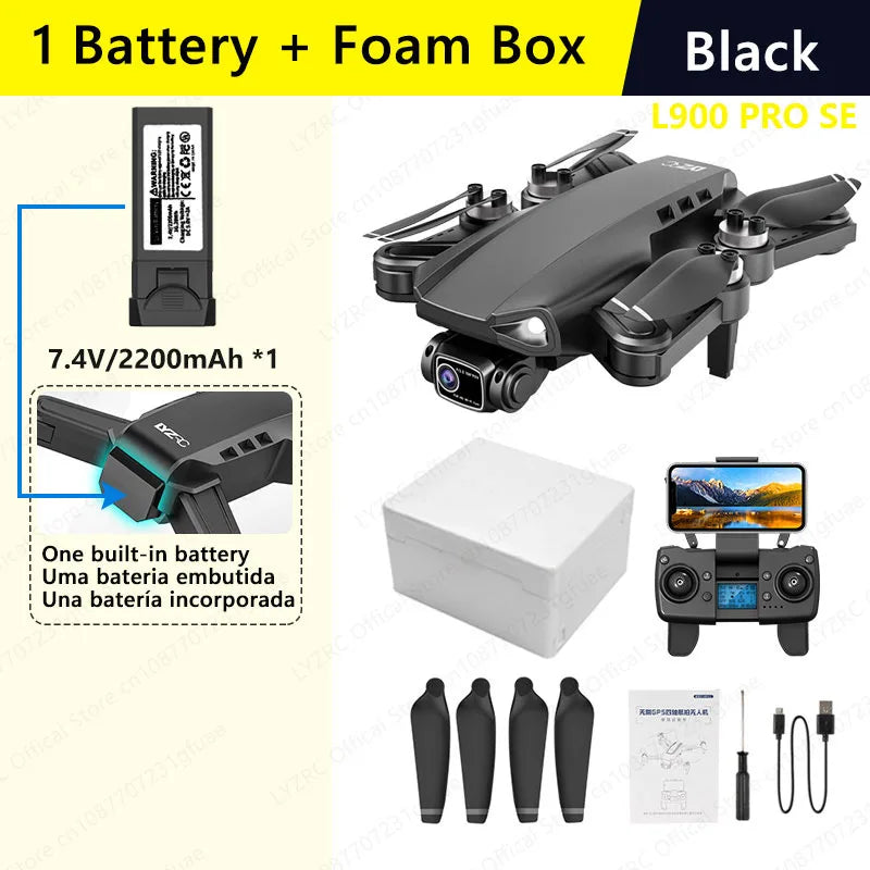 Drone Profissional 5G WIFI - GPS 4K - L900 PRO SE Oficial da LYZRC - Dobrável