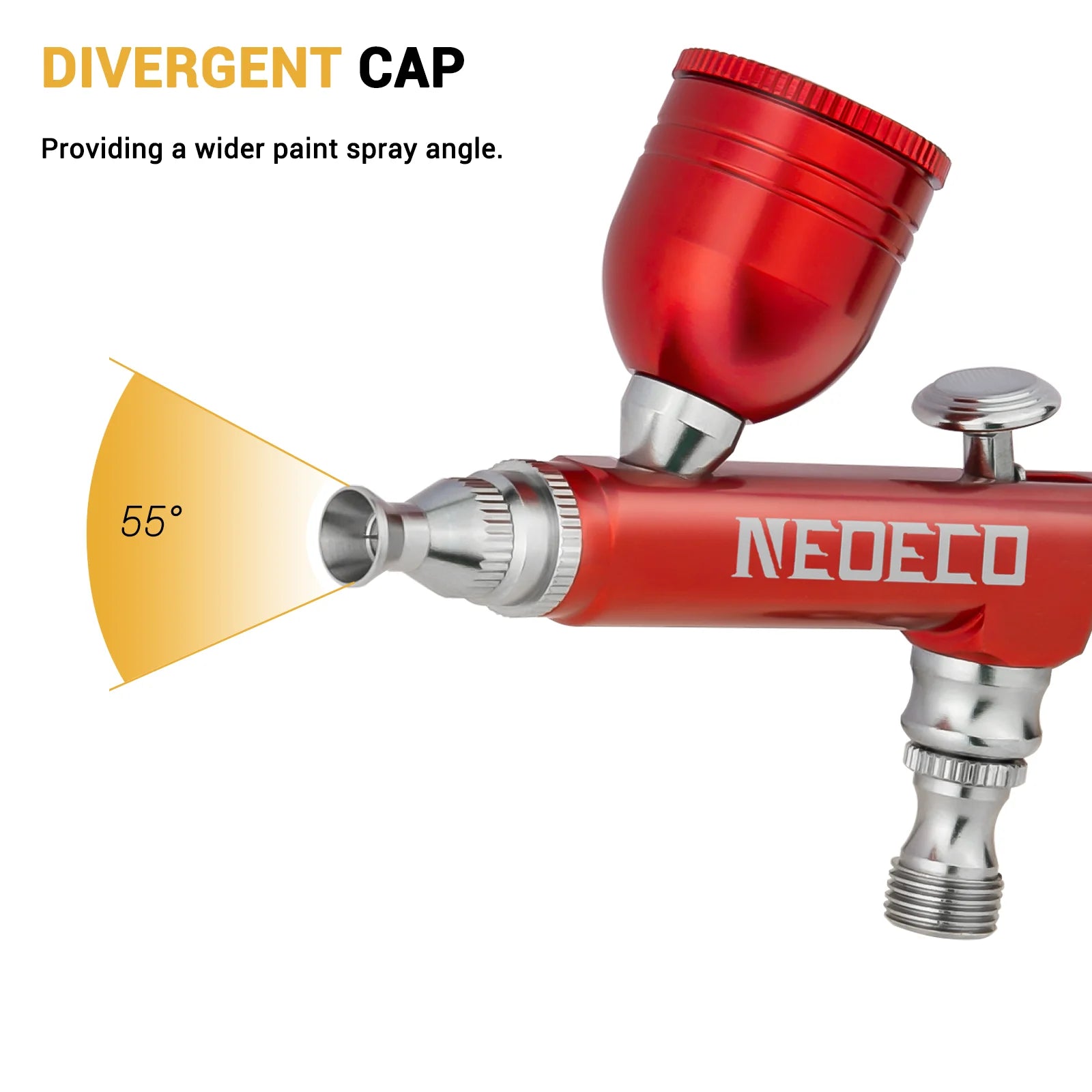 Kit de aerógrafo Neoeco, pistola de aerógrafo de gravidade de dupla ação com 3 conjuntos de bicos.