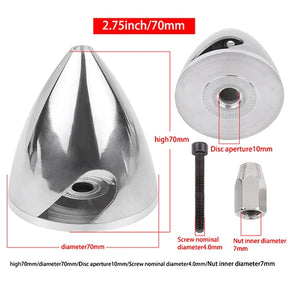 Spinner em liga de alumínio de 32 a 114 mm (1,25 a 4,5 polegadas) Para hélice de 2 pás.