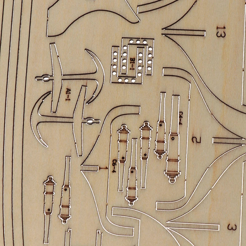 Veleiro De Madeira, Escala 1:100.