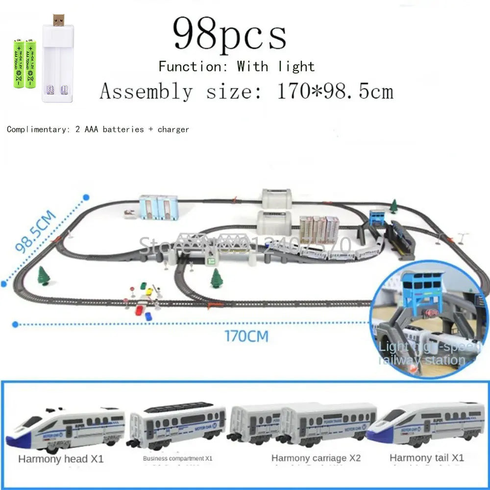 Trem Elétrico Alta Velocidade - Trilhos Harmony Rail para Montar DIY.