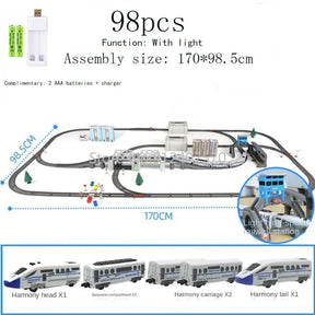 Trem Elétrico Alta Velocidade - Trilhos Harmony Rail para Montar DIY.