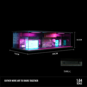 Garagem em escala 1:64 Diorama com luzes LED.