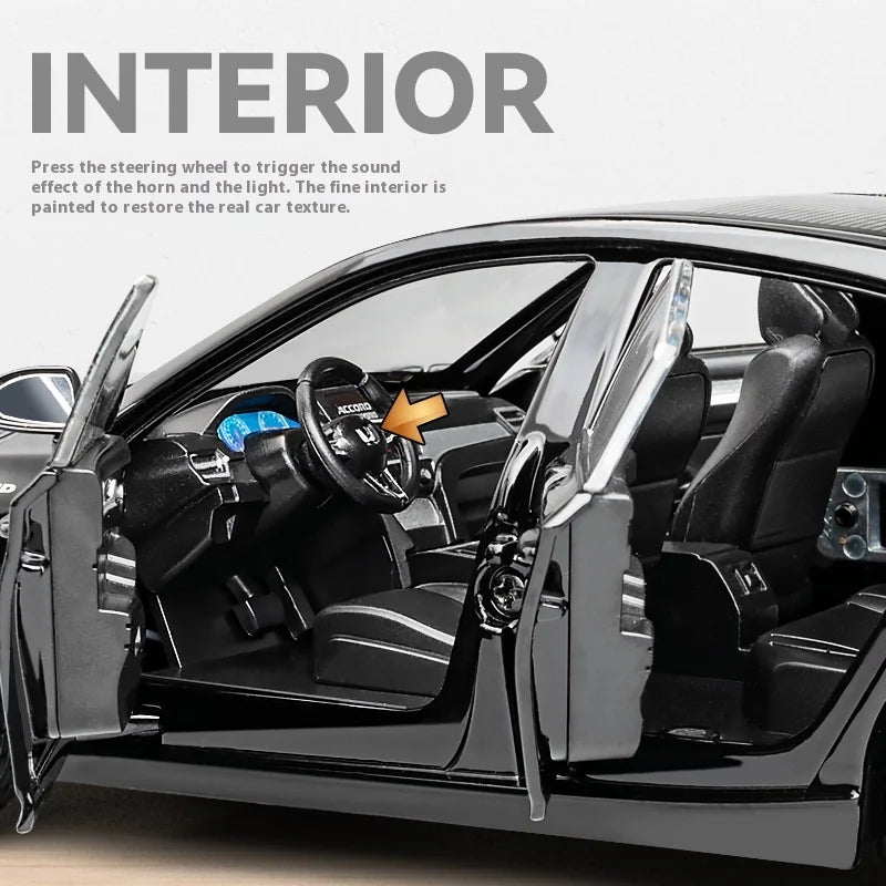 Accord Limousine Som e Luz - Modelo de Carro em Metal Fundido - Escala: 1:24.