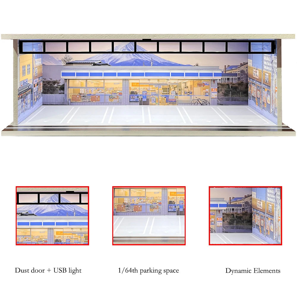 Garagem para Carros com Iluminação LED - Escala 1:64 - Meiduoxing