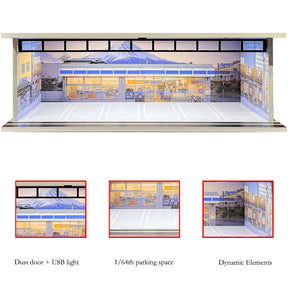 Garagem para Carros com Iluminação LED - Escala 1:64 - Meiduoxing