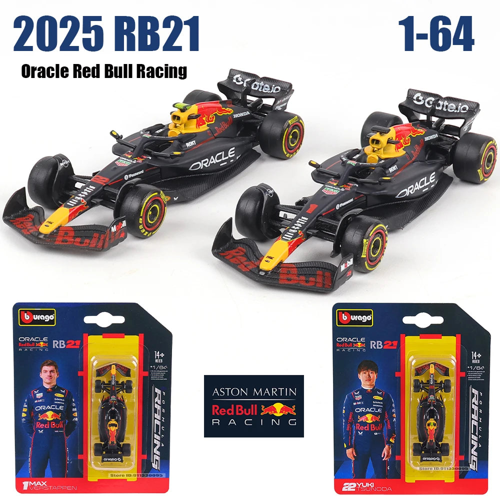 BBurago 1:64 Red Bull Racing F1 2025 RB21 -  Verstappen e Yuki Tsunoda