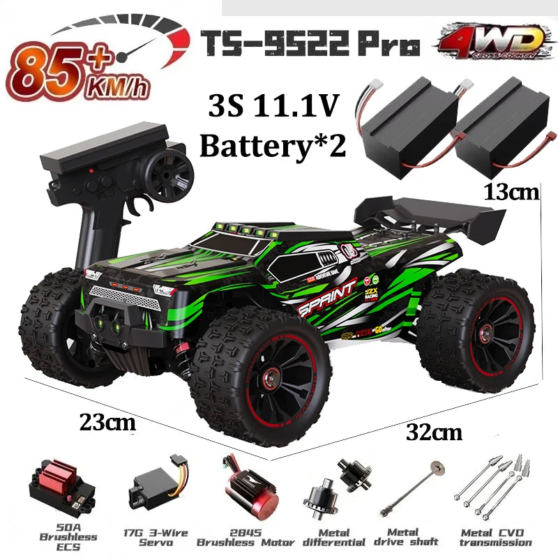 WLtoys TS-9522 PRO Brushless 4x4 – Carro RC - Escala: 1/16 de Alta Velocidade (85+ km/h)