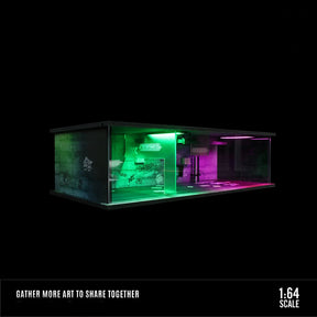 Garagem em escala 1:64 Diorama com luzes LED.