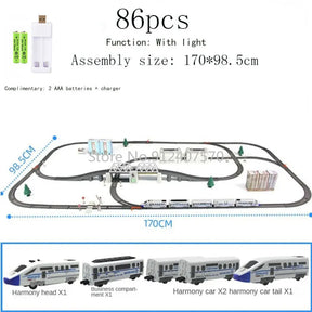 Trem Elétrico Alta Velocidade - Trilhos Harmony Rail para Montar DIY.