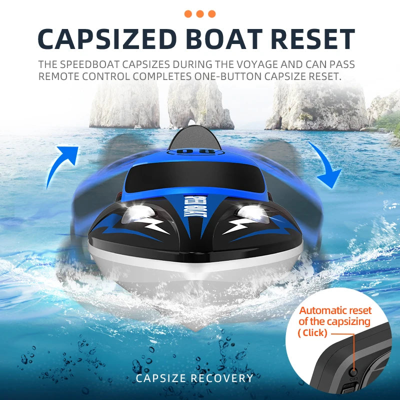 Lancha RC de Alta Velocidade ZHENDUO HJ808  25 km/h • Alcance 150 m • 4 Canais • 2.4GHz • Pronta para Brincar