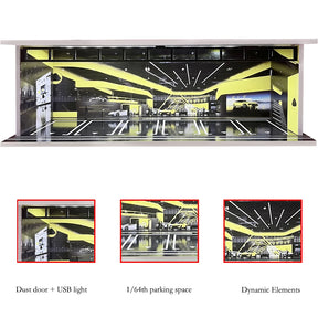 Garagem para Carros com Iluminação LED - Escala 1:64 - Meiduoxing