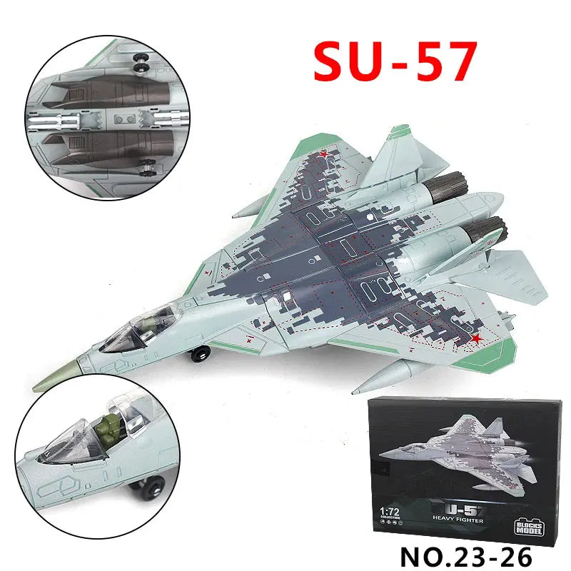 Avião de Combate Russo Sukhoi SU-57 - Escala: 1/72 - Militar Acabamento ABS