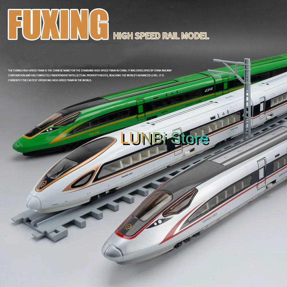 Trem de Alta Velocidade •  Escala: 1/87 (HO) em Liga com Luz e Som • Modelo FUXING • Design Moderno • Alta Performance.