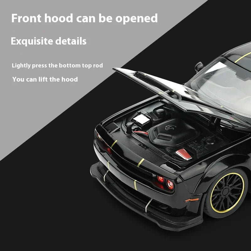 Dodge Challenger SRT Hellcat Redeye V8 - Modelo Diecast em Metal Fundido - Escala: 1:32.