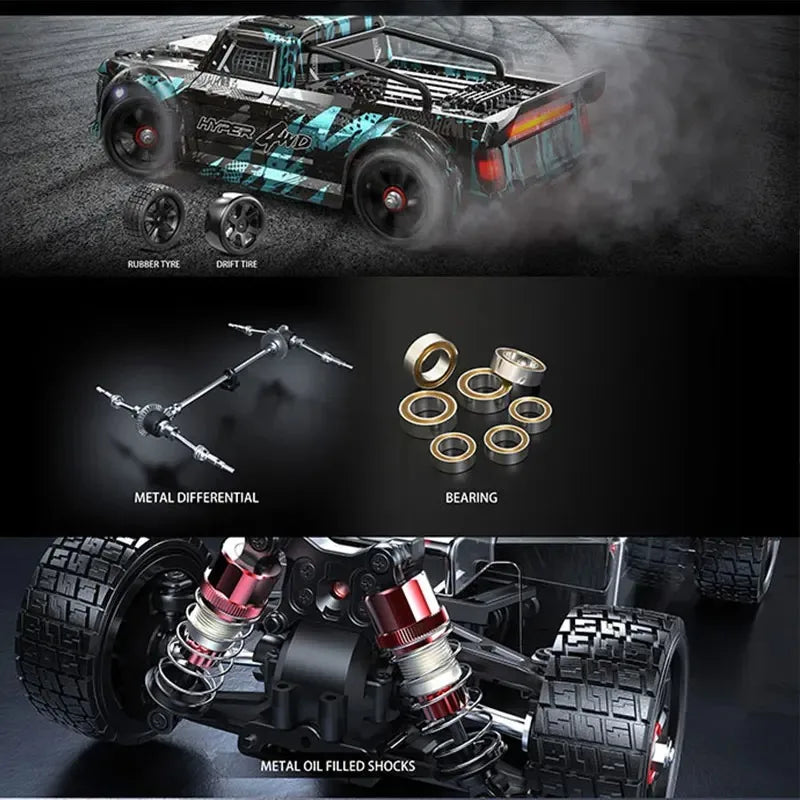 Hyper Go MJX - Polo / Hyper Go / Lancia / Citroën – Escala: 1/14 4WD • 65 km/h • Motor Brushless • Controle Remoto 2.4G.