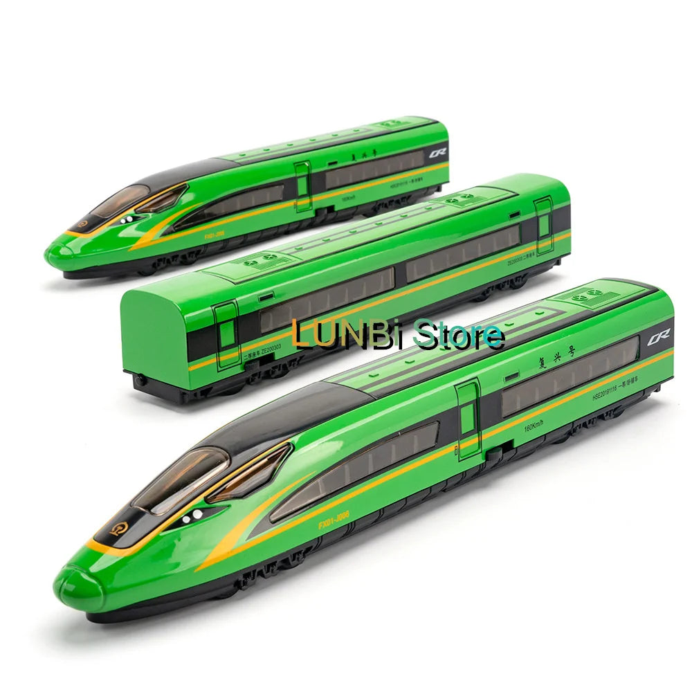 Trem de Alta Velocidade •  Escala: 1/87 (HO) em Liga com Luz e Som • Modelo FUXING • Design Moderno • Alta Performance.