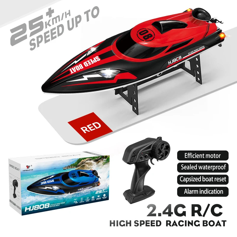 Lancha RC de Alta Velocidade ZHENDUO HJ808  25 km/h • Alcance 150 m • 4 Canais • 2.4GHz • Pronta para Brincar