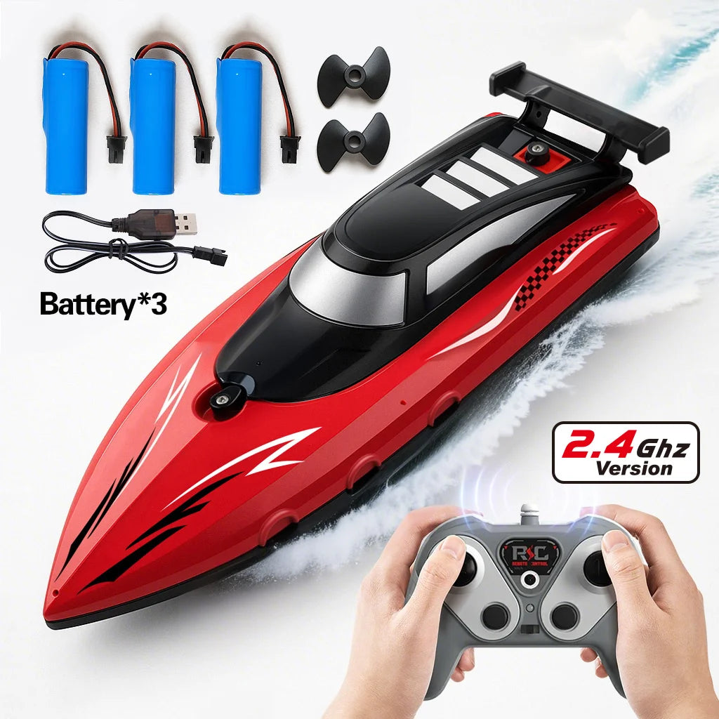 Barco RC de Alta Velocidade – 30 km/h | Duplo Motor | 2.4GHz