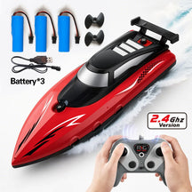 Barco RC de Alta Velocidade – 30 km/h | Duplo Motor | 2.4GHz