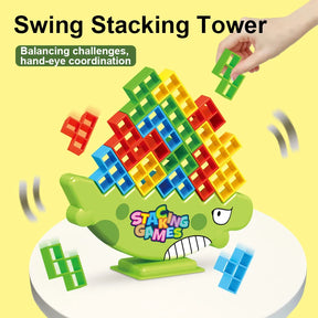 Bloco de Construção de Equilíbrio Torre Tetra Empilhada Balanço.
