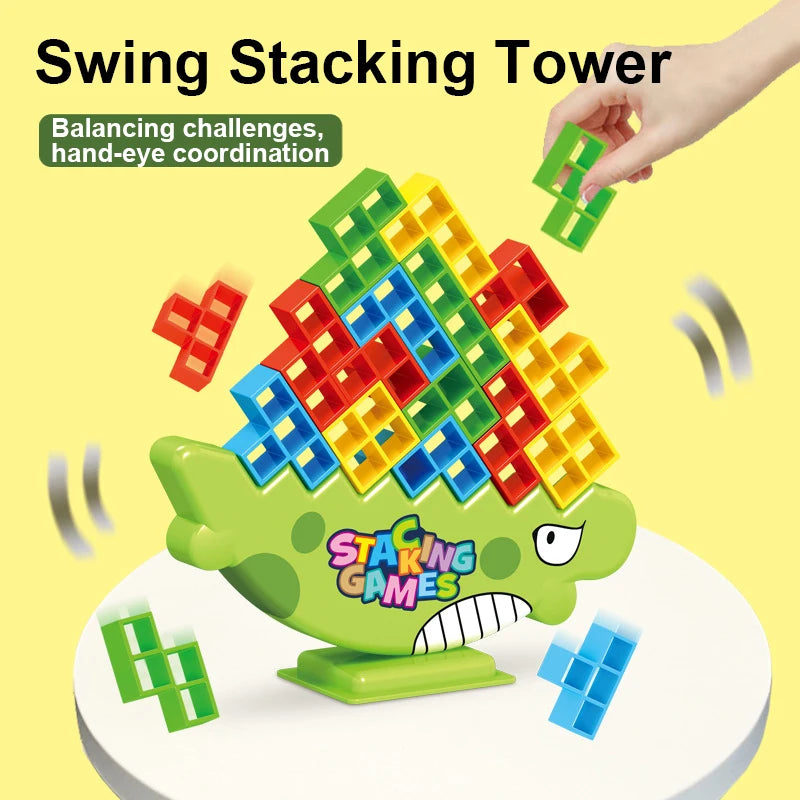 Bloco de Construção de Equilíbrio Torre Tetra Empilhada Balanço.