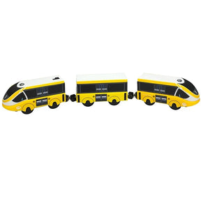 Locomotiva de Madeira, Elétrico, Magnético - Brinquedo Educativo Ferroviários.