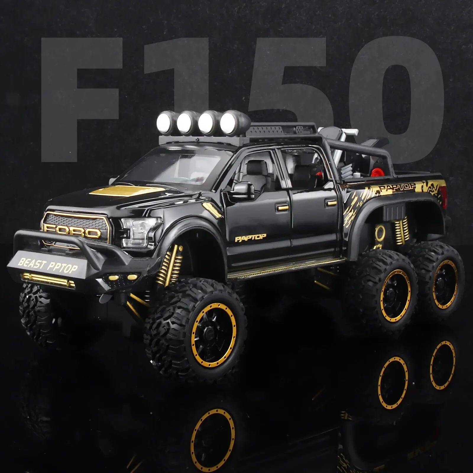Caminhonetes F150 Raptor em Metal Fundido com Som e Luz - Die Cast - Escala: 1:24