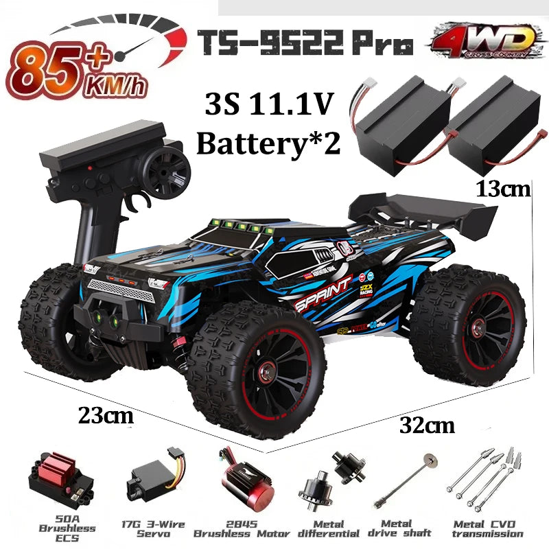 WLtoys TS-9522 PRO Brushless 4x4 – Carro RC - Escala: 1/16 de Alta Velocidade (85+ km/h)