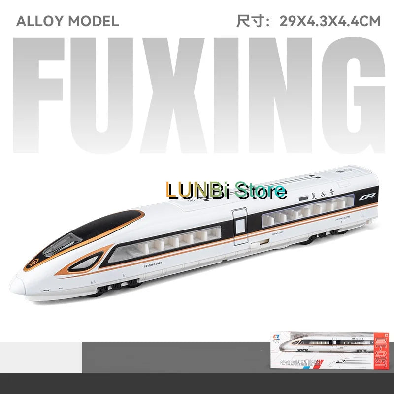 Trem de Alta Velocidade •  Escala: 1/87 (HO) em Liga com Luz e Som • Modelo FUXING • Design Moderno • Alta Performance.