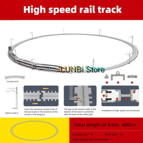Trem de Alta Velocidade •  Escala: 1/87 (HO) em Liga com Luz e Som • Modelo FUXING • Design Moderno • Alta Performance.